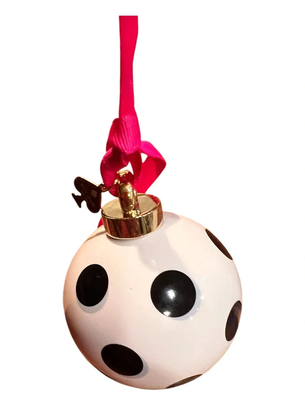 Kate Spade New York Lenox Porcelain Polka Dot Ball Christmas Ornament Gold Spade